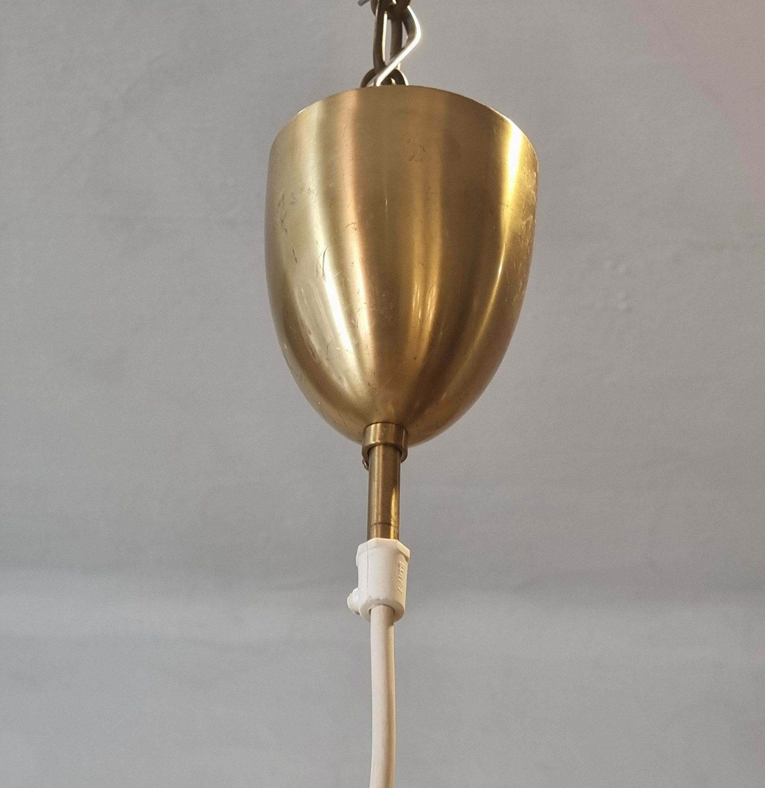 Hans Agne Jakobsson, Brass Pendant Model “T549/6 Carolin", Scandinavian Modern photo vintage