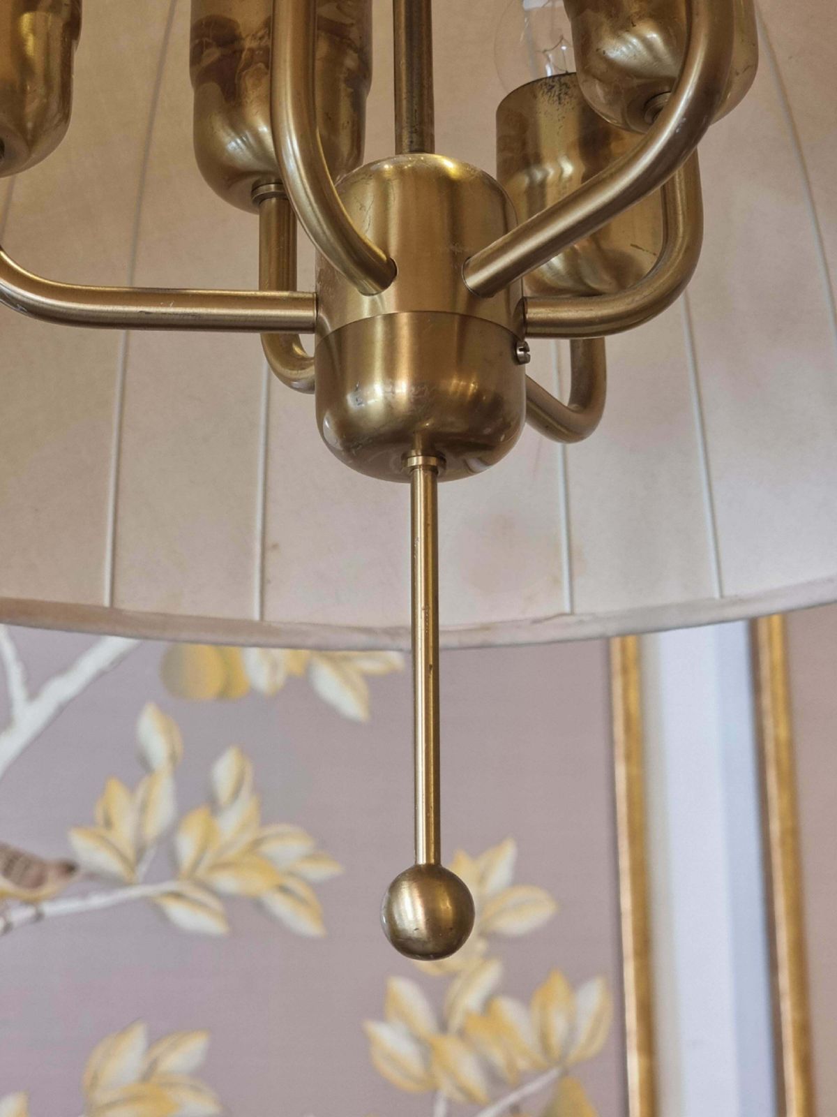 photo furniture Hans Agne Jakobsson, Brass Pendant Model “T549/6 Carolin", Scandinavian Modern