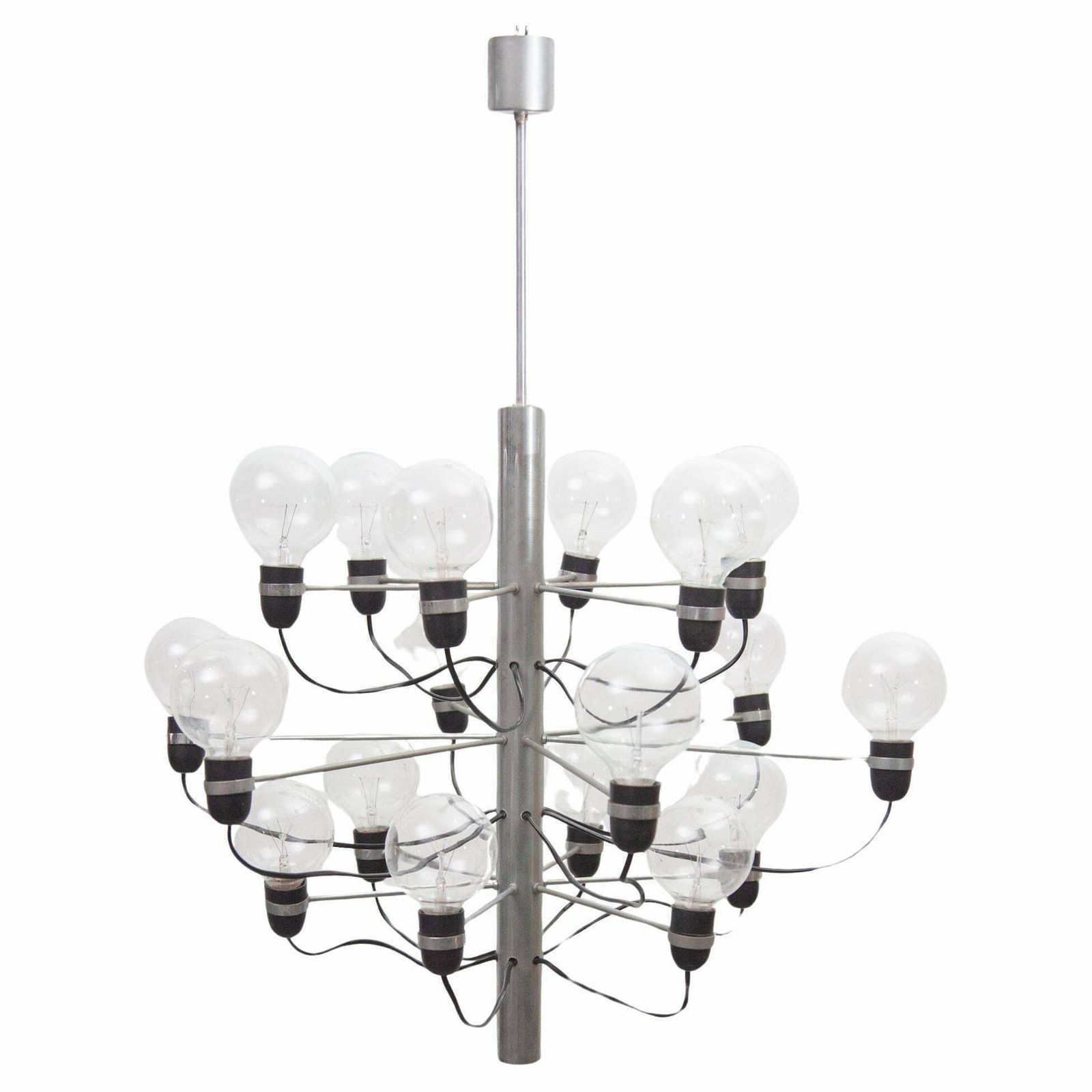 Large Mid Century Gino Sarfatti "2097"/18 Chrome Chandelier