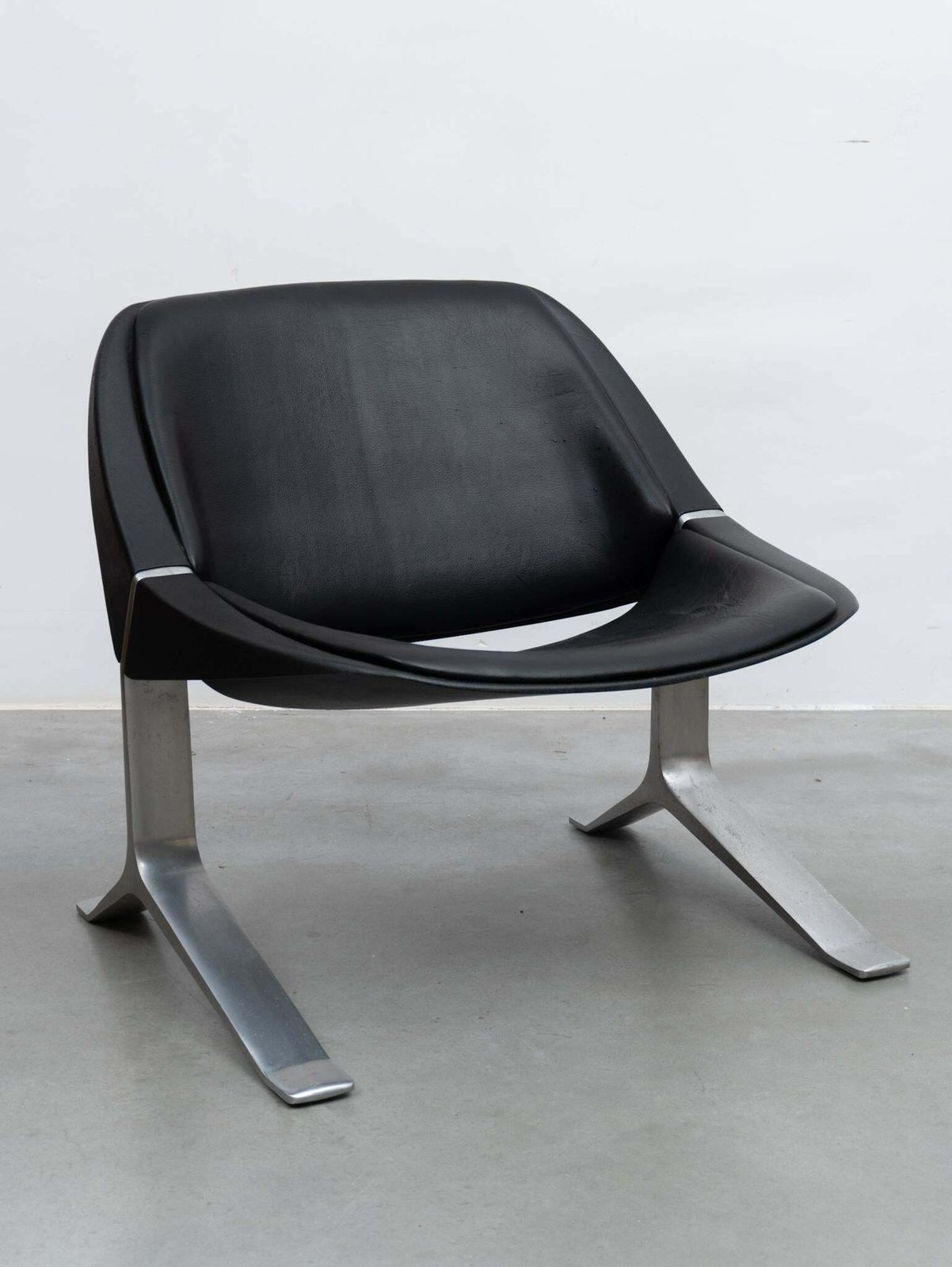 Pair Of Knut Hesterberg Lounge Black And Chrome Club Arm Chairs, Germany 1971 photo for sale