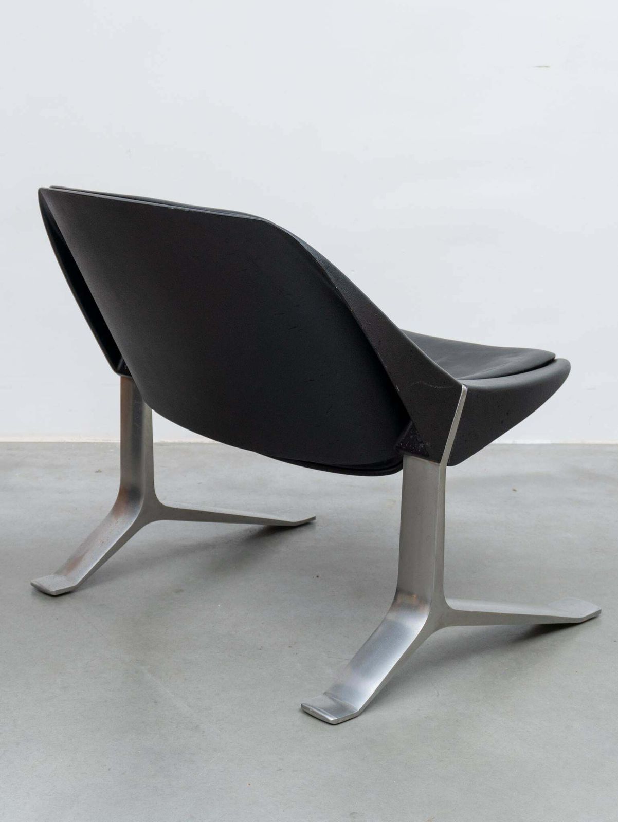 Pair Of Knut Hesterberg Lounge Black And Chrome Club Arm Chairs, Germany 1971 photo vinterior