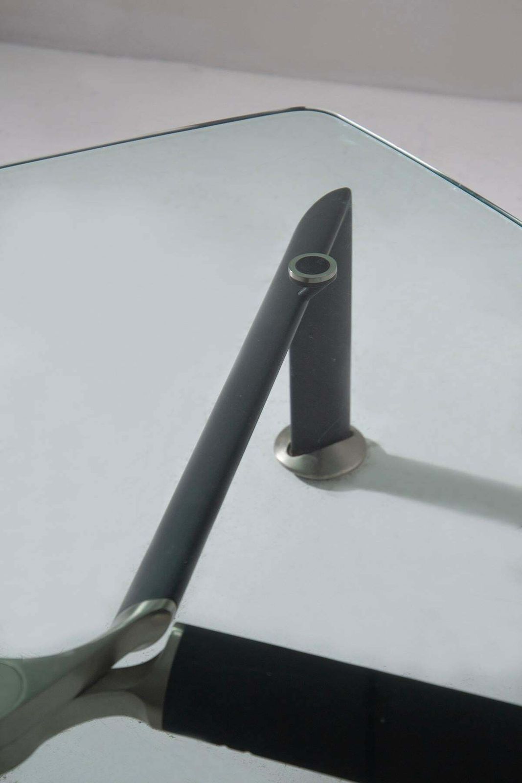 Rare Square Table In Steel And Glass By Osvaldo Borsani For Tecno photo for sale