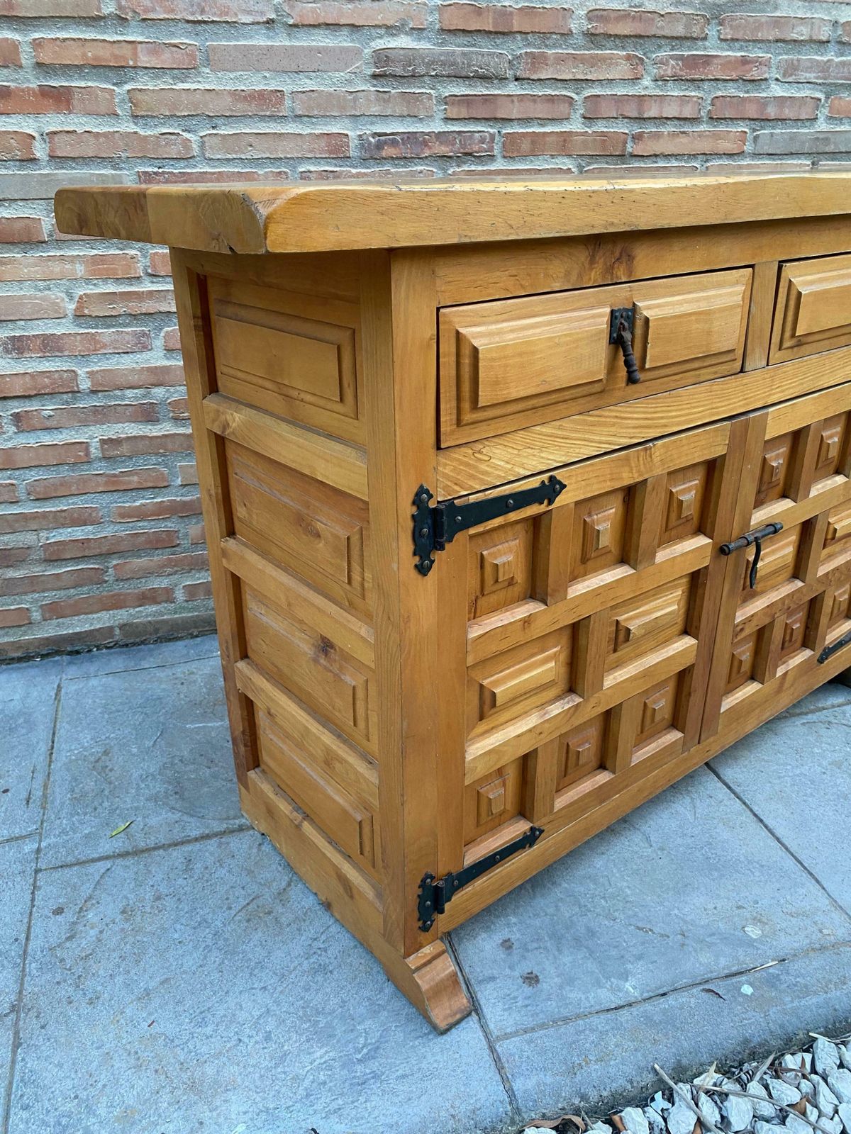 Spanish Catalan Carved Walnut Chest Of Drawers, 1940s photo 2925.0