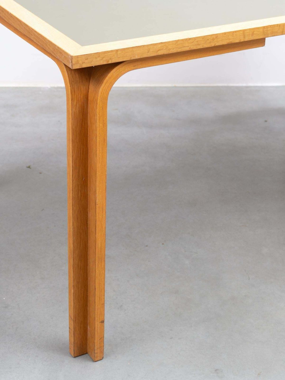 photo for sale Magnus Olesen Labeled Made In Denmark Green Olive Table Top, 1970s