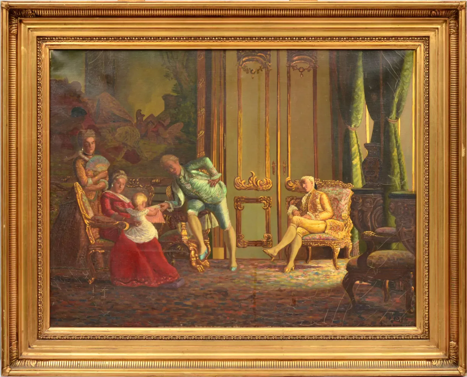 Oil Painting Figural Composition By Kkristian Zahrtmann
