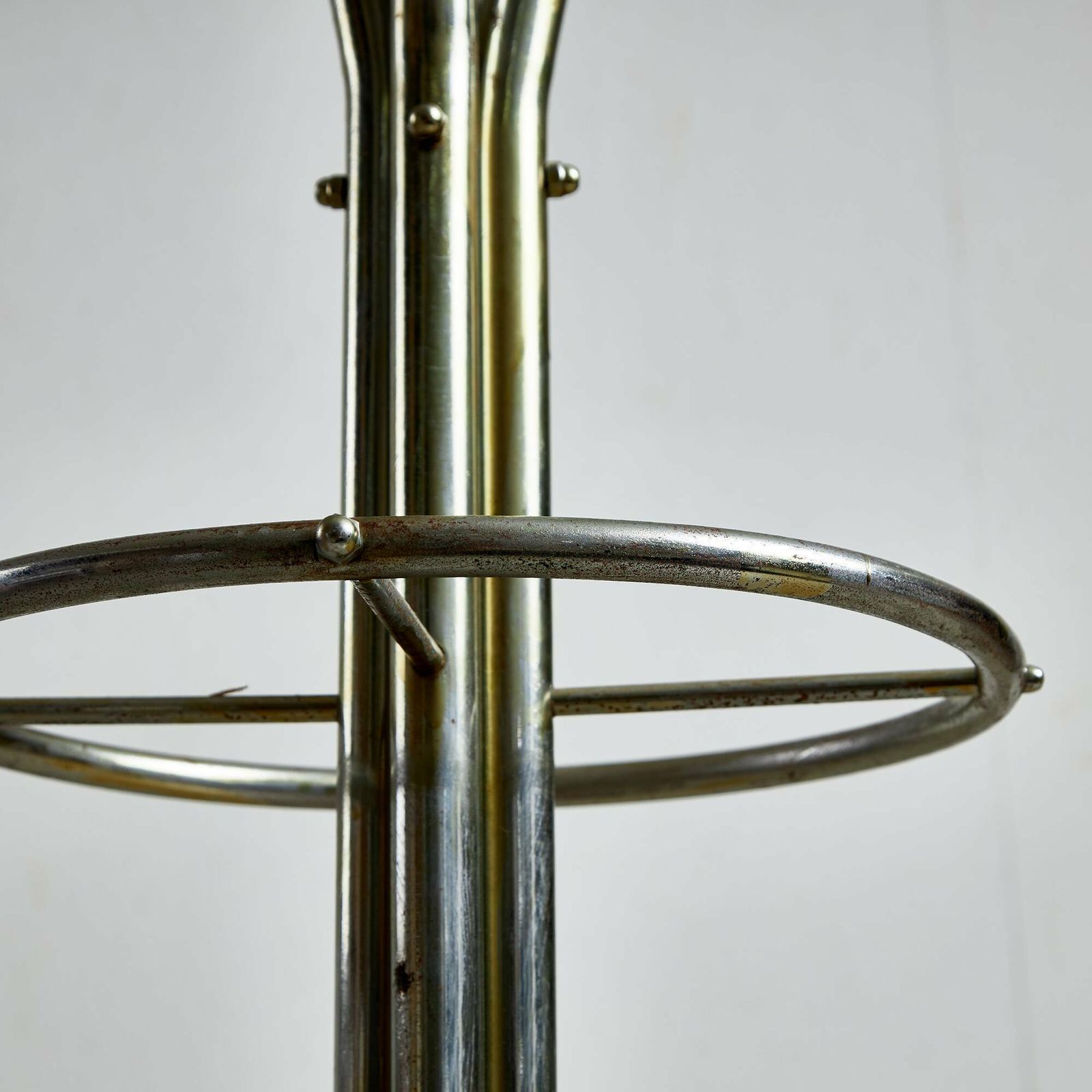 Postmodern Coat Rack With Four Arms, Umbrella Stand And Black Vinyl Spheres photo vintage