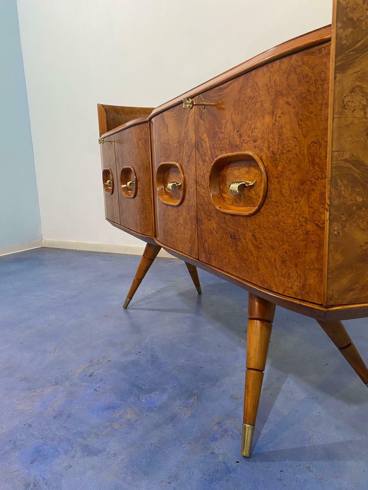Italian Mid Century Sideboard Honey Color In Birch Wood, 1950s photo 4489.0
