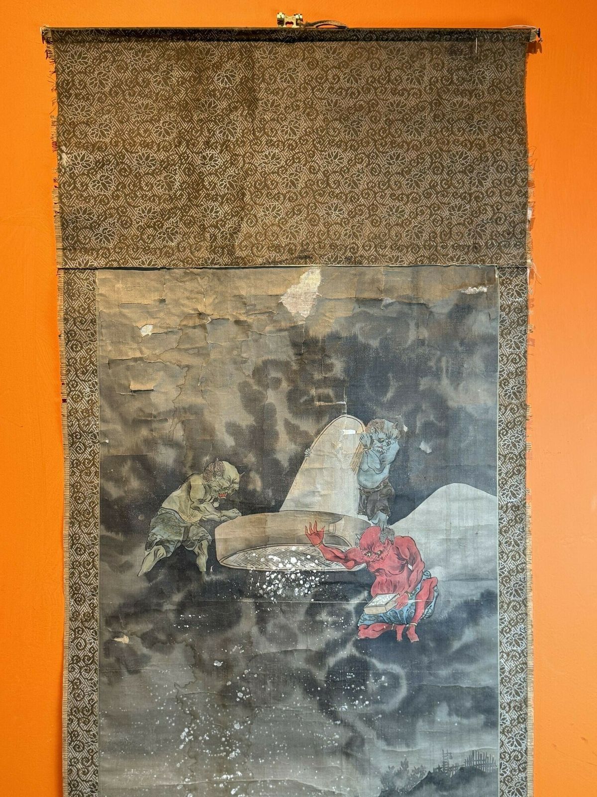 Japanese Scroll Painting Depicting The First Snow photo vinterior