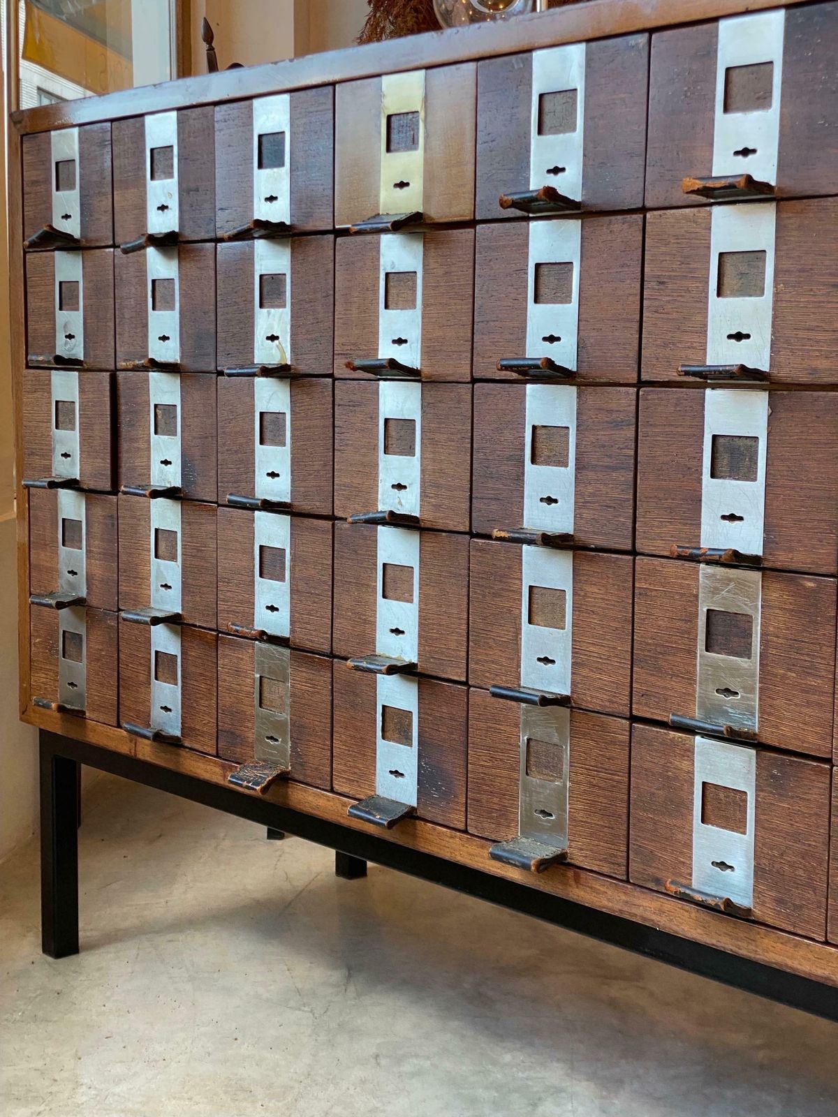Large Fifty Drawers Shop Counter, Display Sideboard 1958 De Coene, Belgium photo for sale