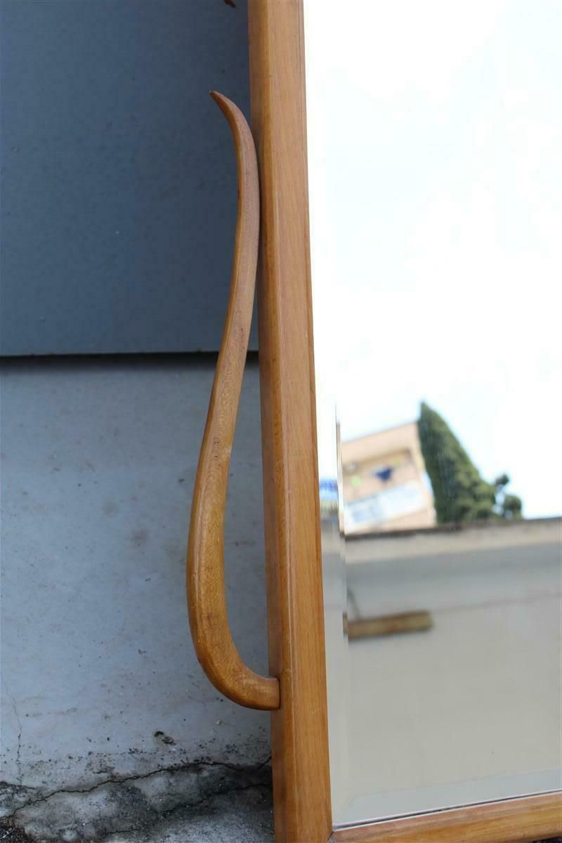 Molato Wall Mirror In Carved Wood Italy 1950 Shaped photo for sale