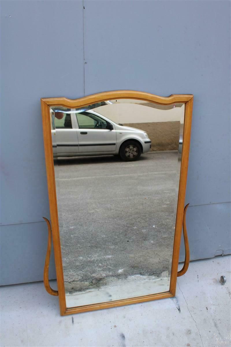 Molato Wall Mirror In Carved Wood Italy 1950 Shaped photo vinterior