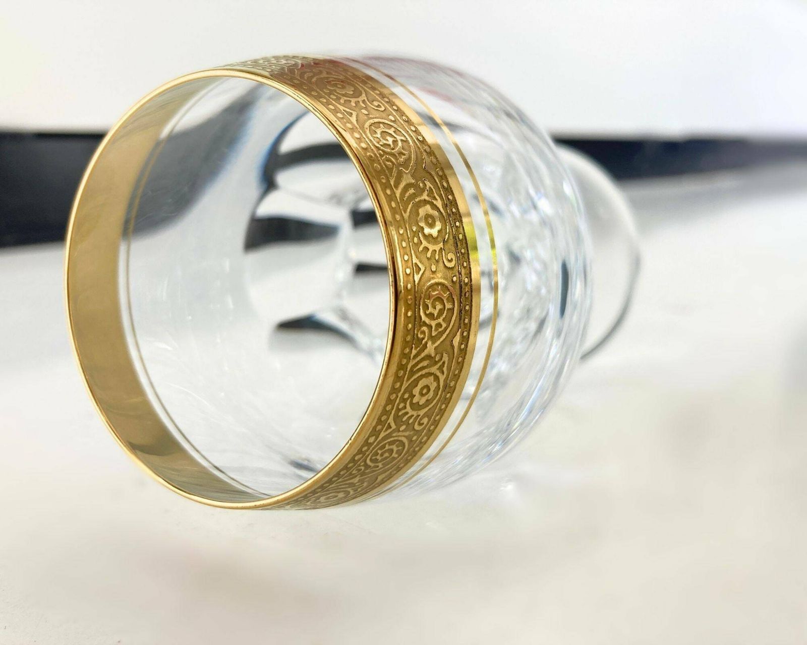 Kristallen Cognacglazen Goud | 2 Stuks | Ballon | Theresienthal Ca. Jaren 1950 photo Woonaccessoires