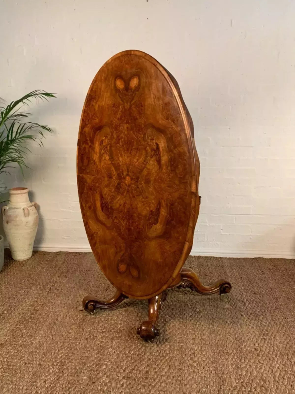 photo furniture Antique Victorian Figured Walnut Center Table