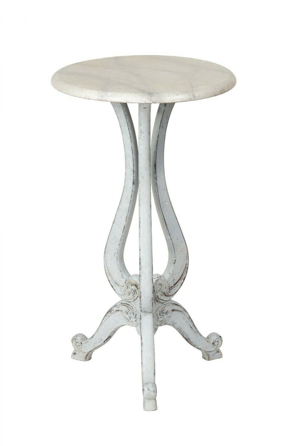 Victorian French Painted Lamp Table With Faux Marble Top photo furniture