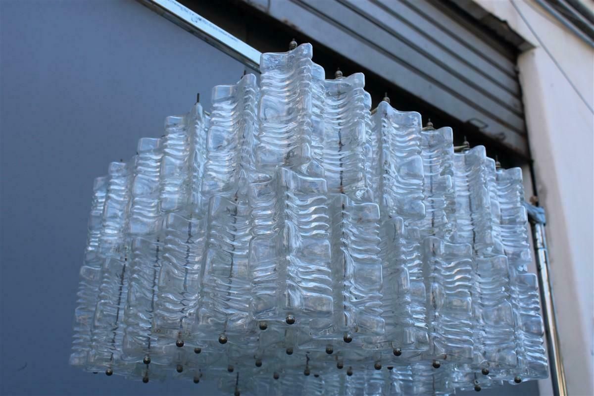 Square Italian Mod Century Venini Chandelier 1960 Minimal Modern Design photo vinterior
