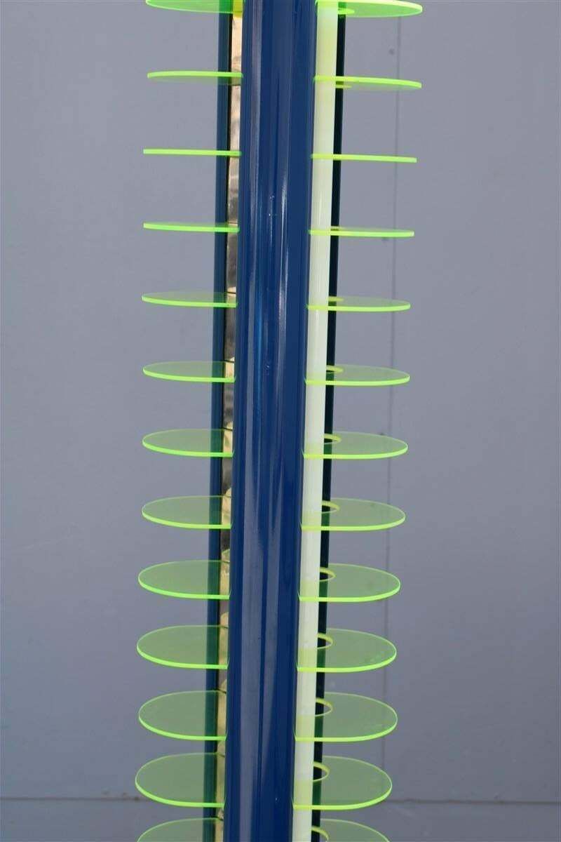 Optical Amalasunta Floor Lamp Vittorio Gregotti For Bilumen 1968 Verde Blu Italia photo Lighting
