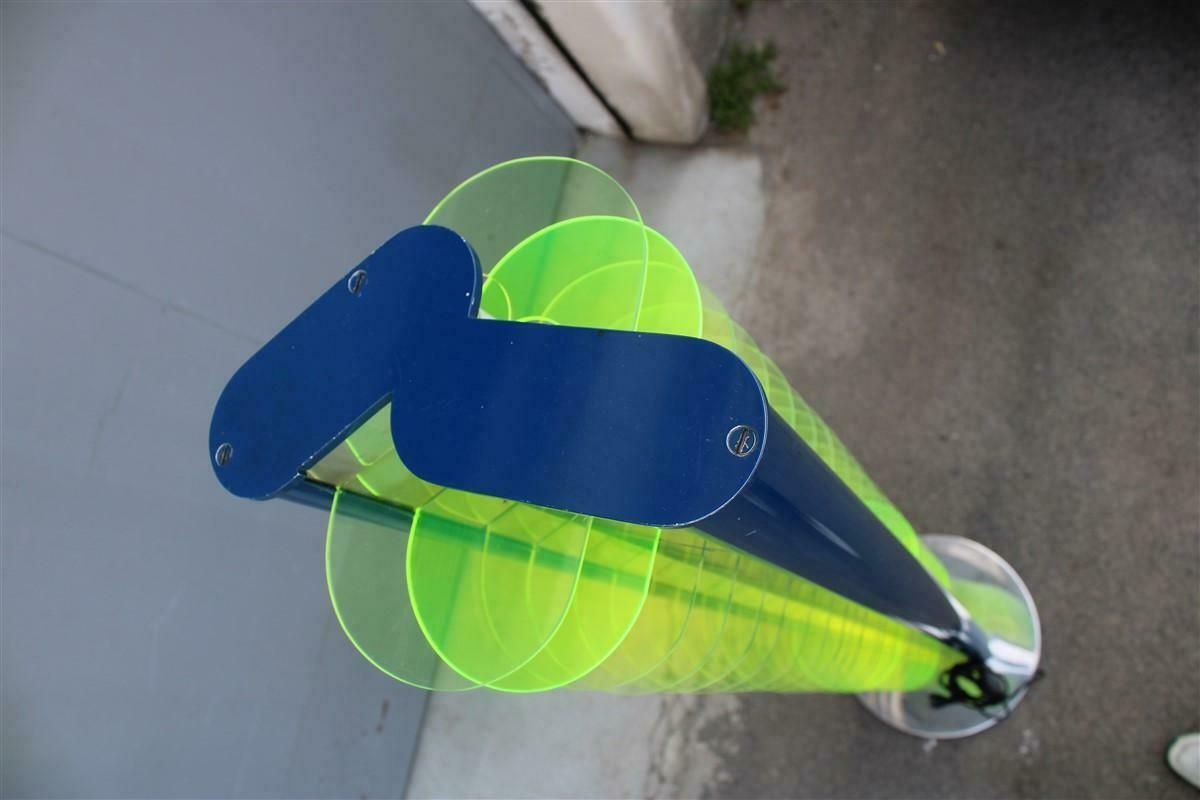 photo for sale Optical Amalasunta Floor Lamp Vittorio Gregotti For Bilumen 1968 Verde Blu Italia