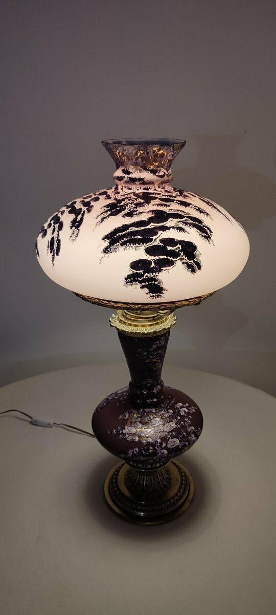 Bronze And Glass Table Lamp. Spain, 50s photo furniture