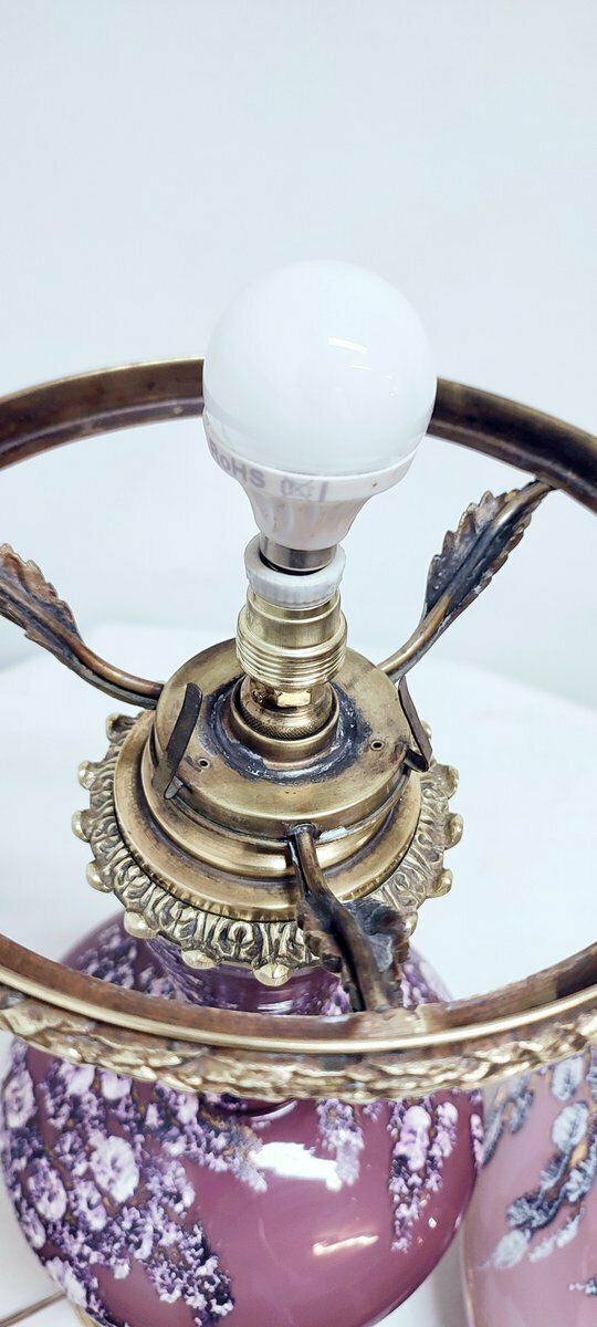 652.0 Bronze And Glass Table Lamp. Spain, 50s photo