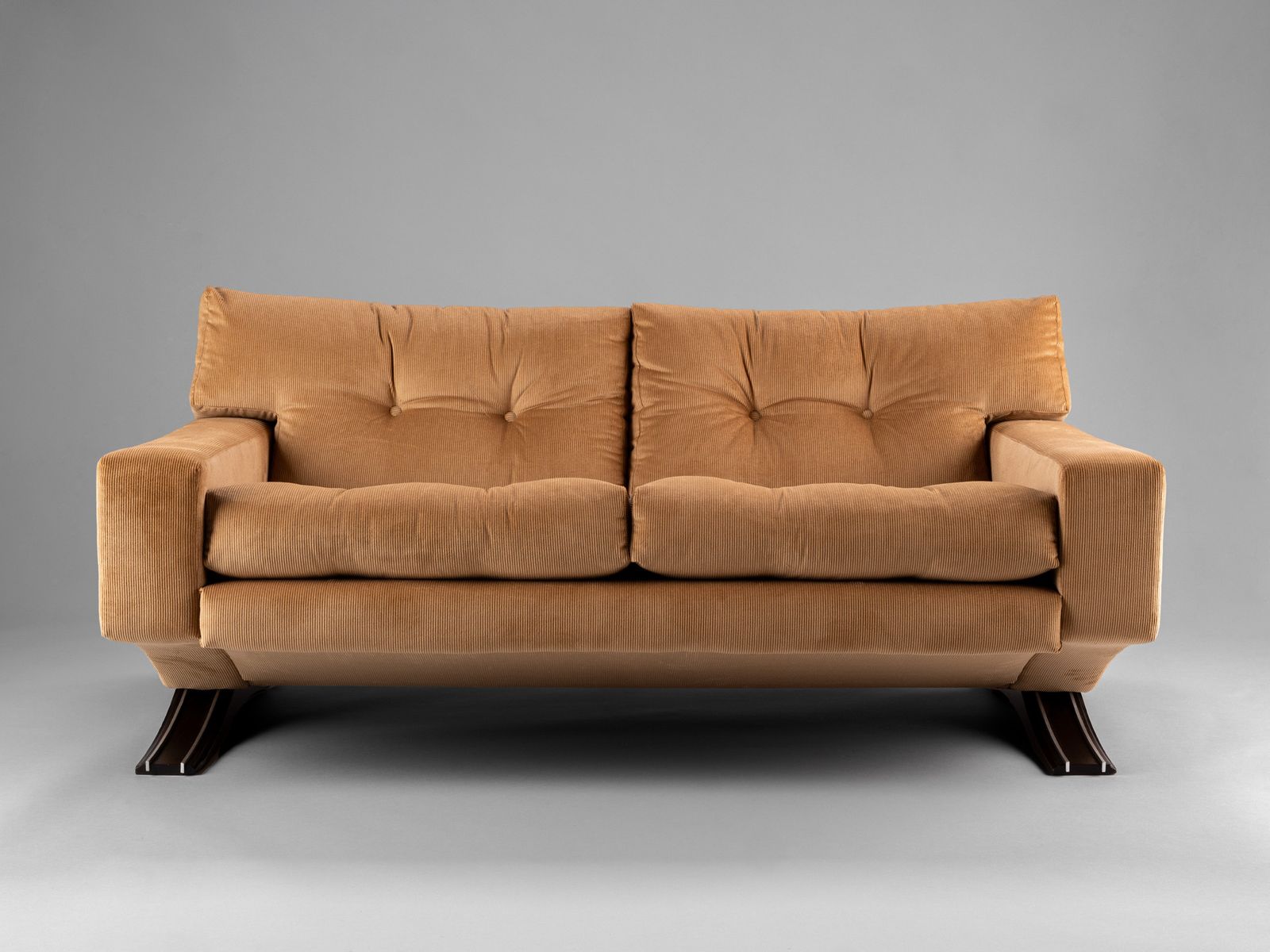 Italian Sofa In Beige Corduroy By Franz Sartori For Flexform, 1970