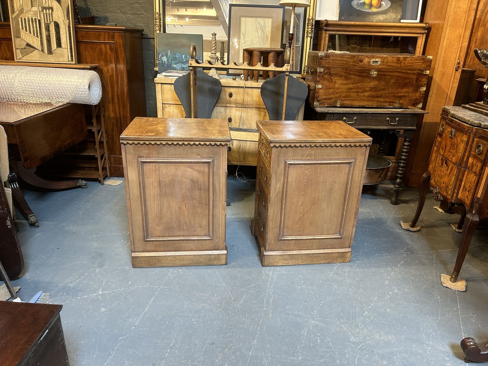 Pair Gothic Bedside Chests Of Drawers photo Furniture