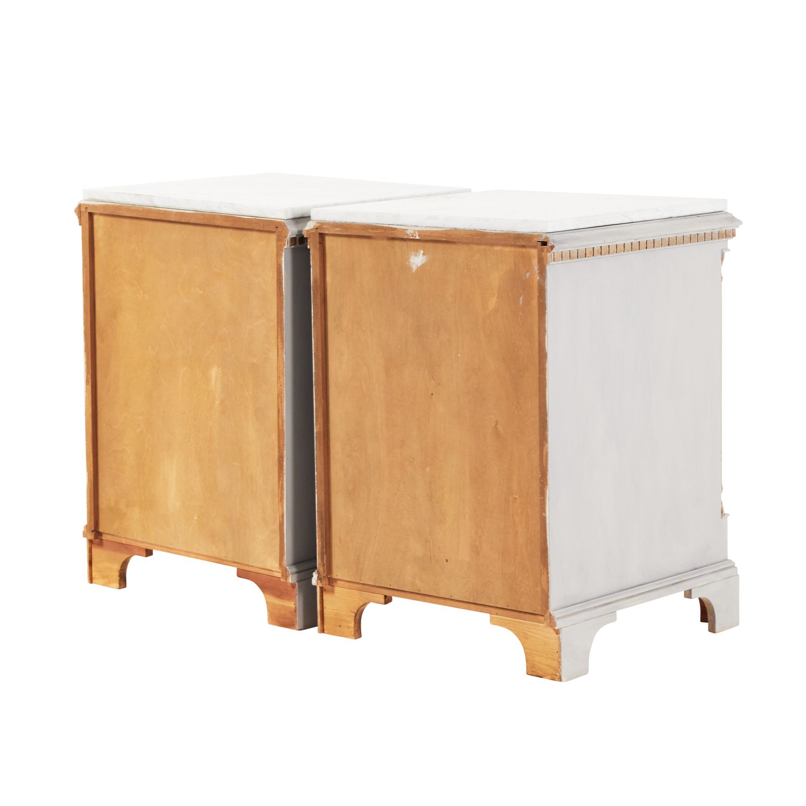 Pair Of Gustavian Bedside Table Wuth Marble Top photo vinterior