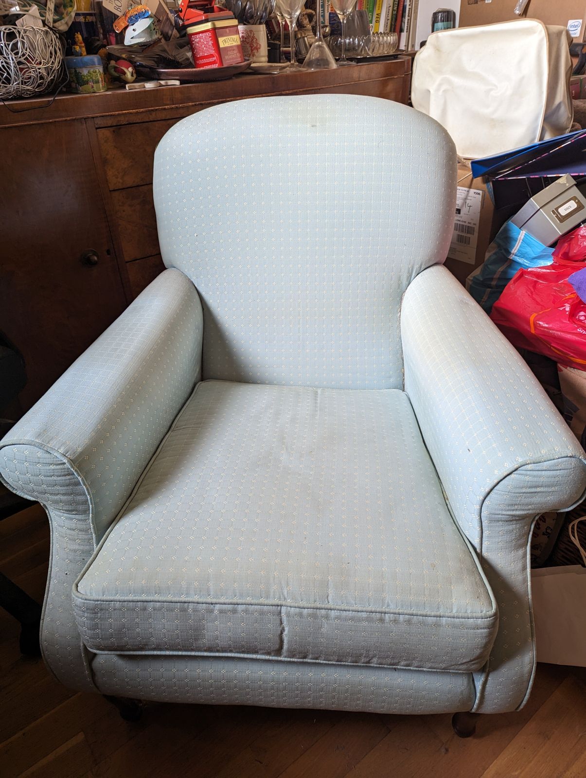 A Pair Of Laura Ashley  Powder Blue Armchairs.Cambridge Style photo furniture