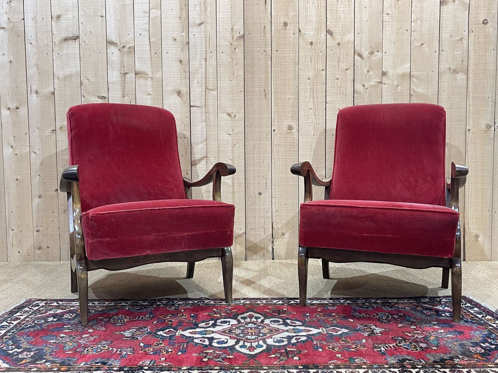 Pair Of Beech Bridge Armchairs From The 1950s photo furniture