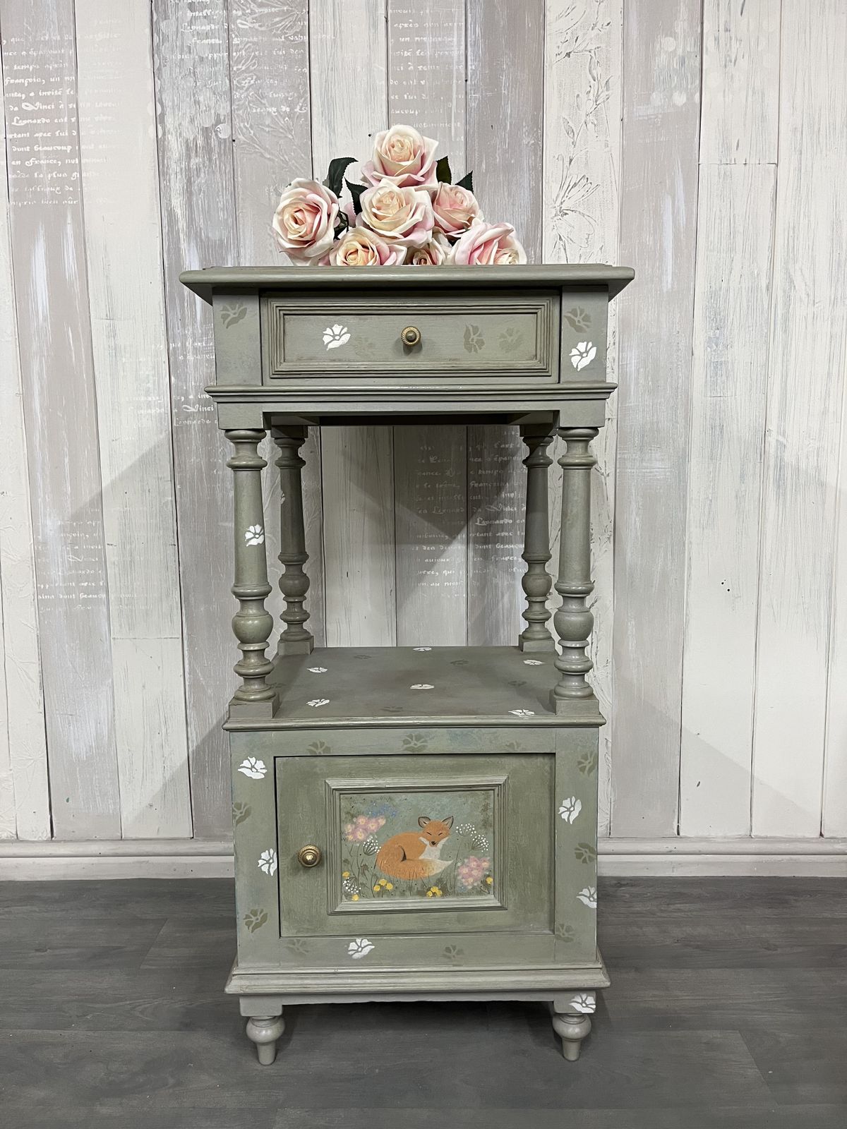 Hand Painted French Pot Cupboard With Fox Detail