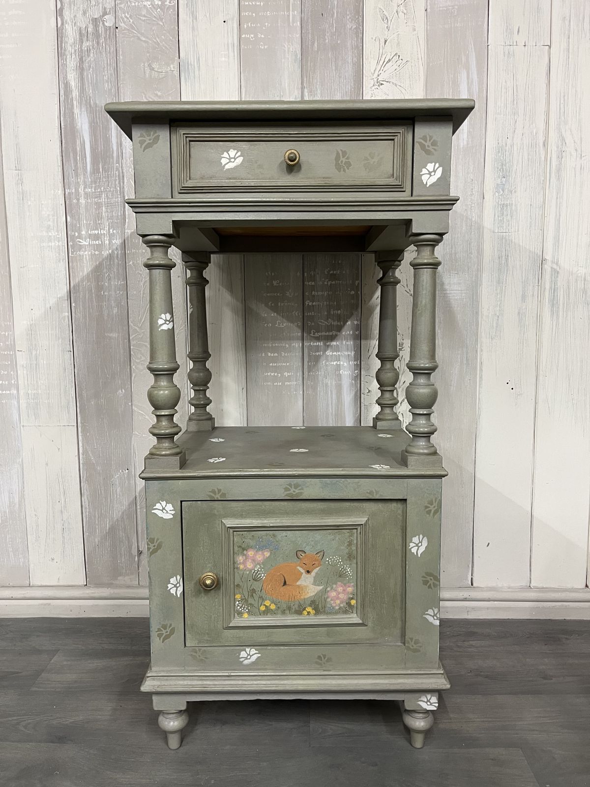 photo furniture Hand Painted French Pot Cupboard With Fox Detail
