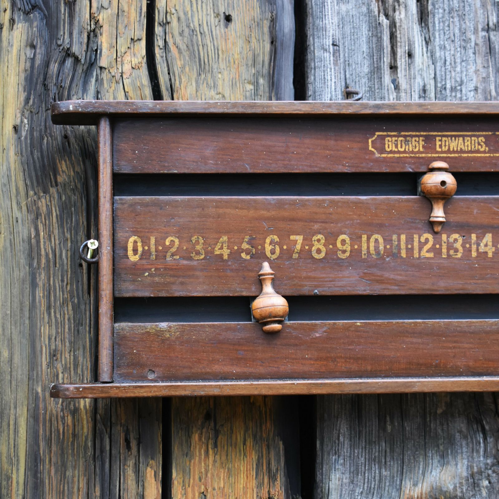 Antique George Edwards Of London Mahogany Hand Painted Gilt Snooker Scoreboard photo Home Decor