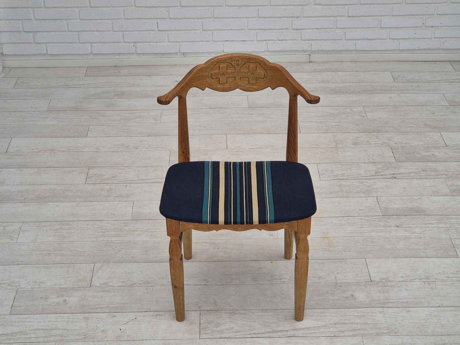 1970s, Danish Design By Henning Kjærnulf For Eg Kvalitetsmøbel, Set Of 4 Dining Chairs, Original Condition. photo vintage