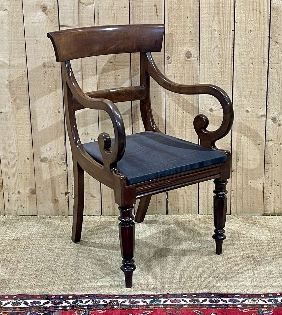 19th Century English Mahogany Armchair