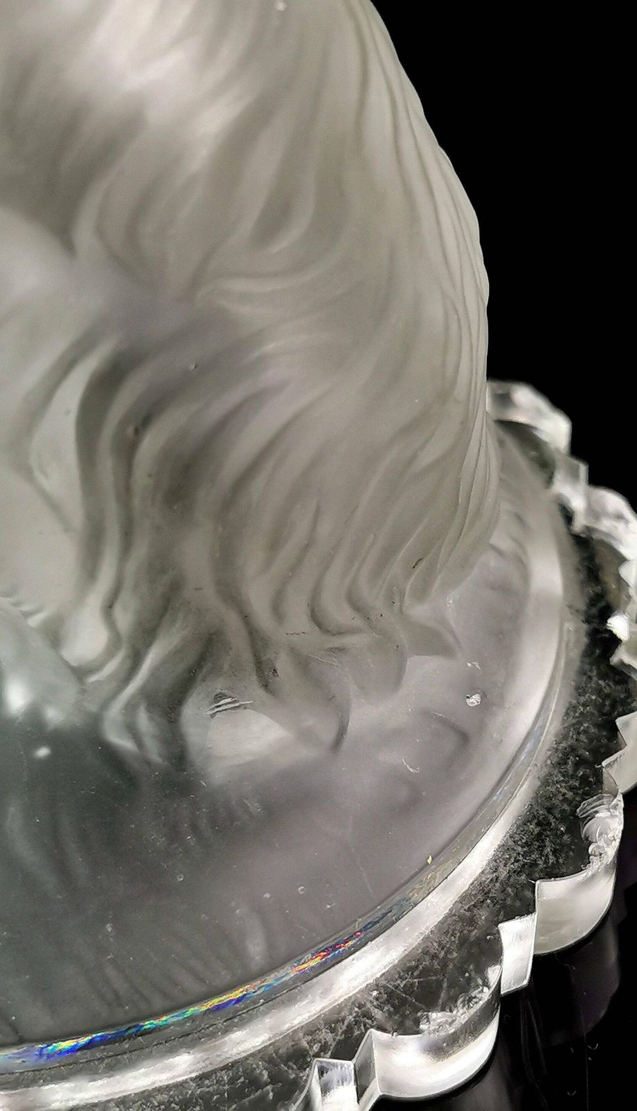 Antique Dog Sculpture, Pressed Glass Figure photo 199.0