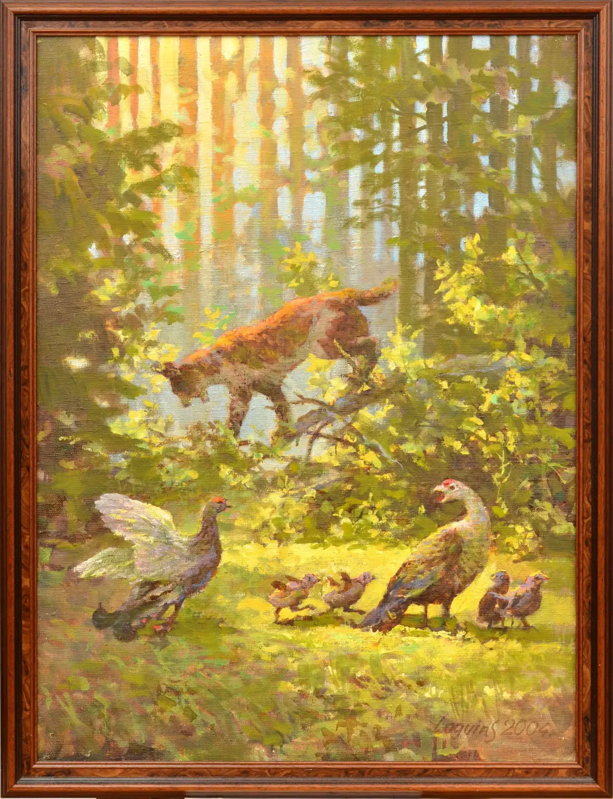Oil Painting Forest Landscape With Animals By Iosif Logvin
