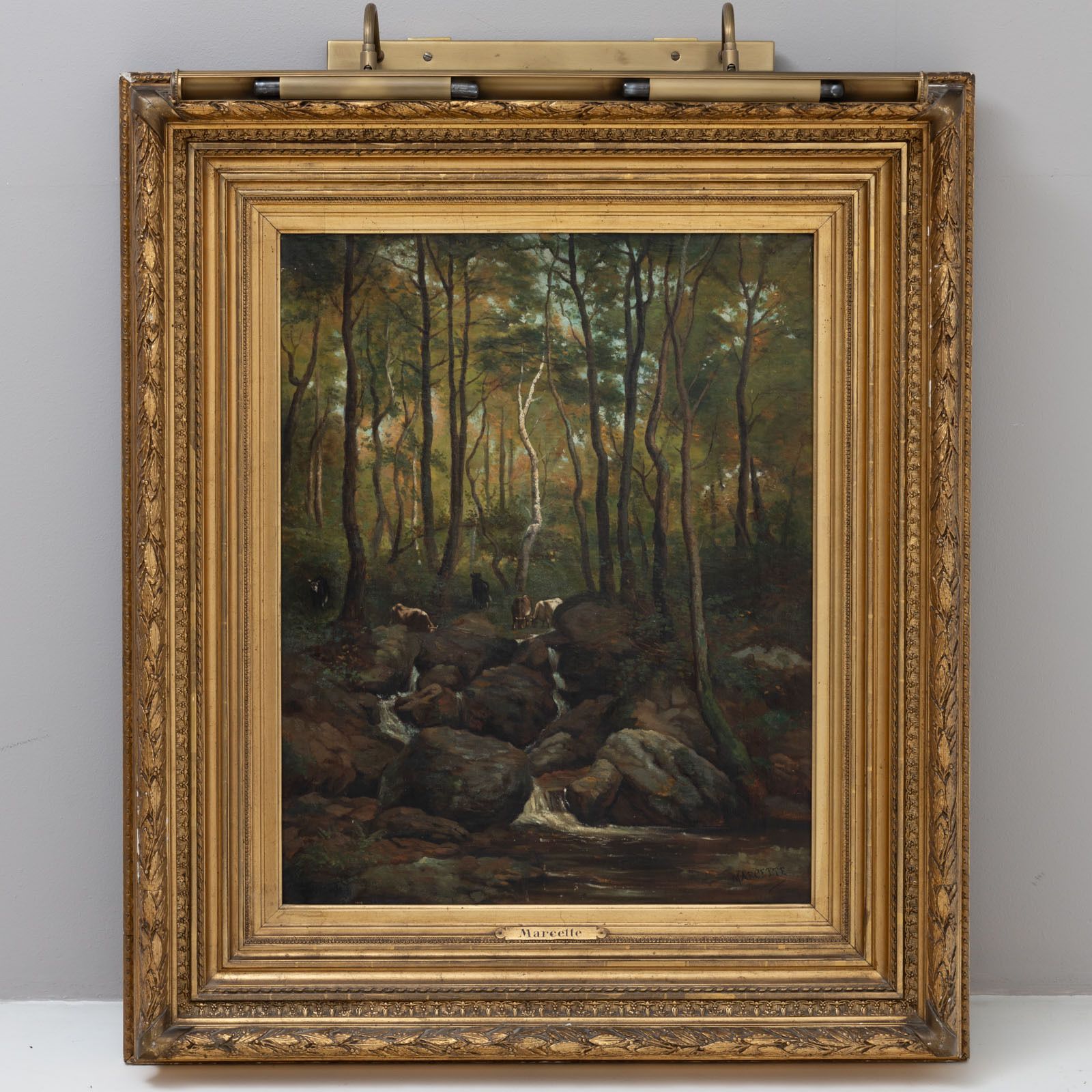 Henri Marcette (1824 1890), Forest Landscape With Cows, 2nd Half 19th Century photo 2000.0