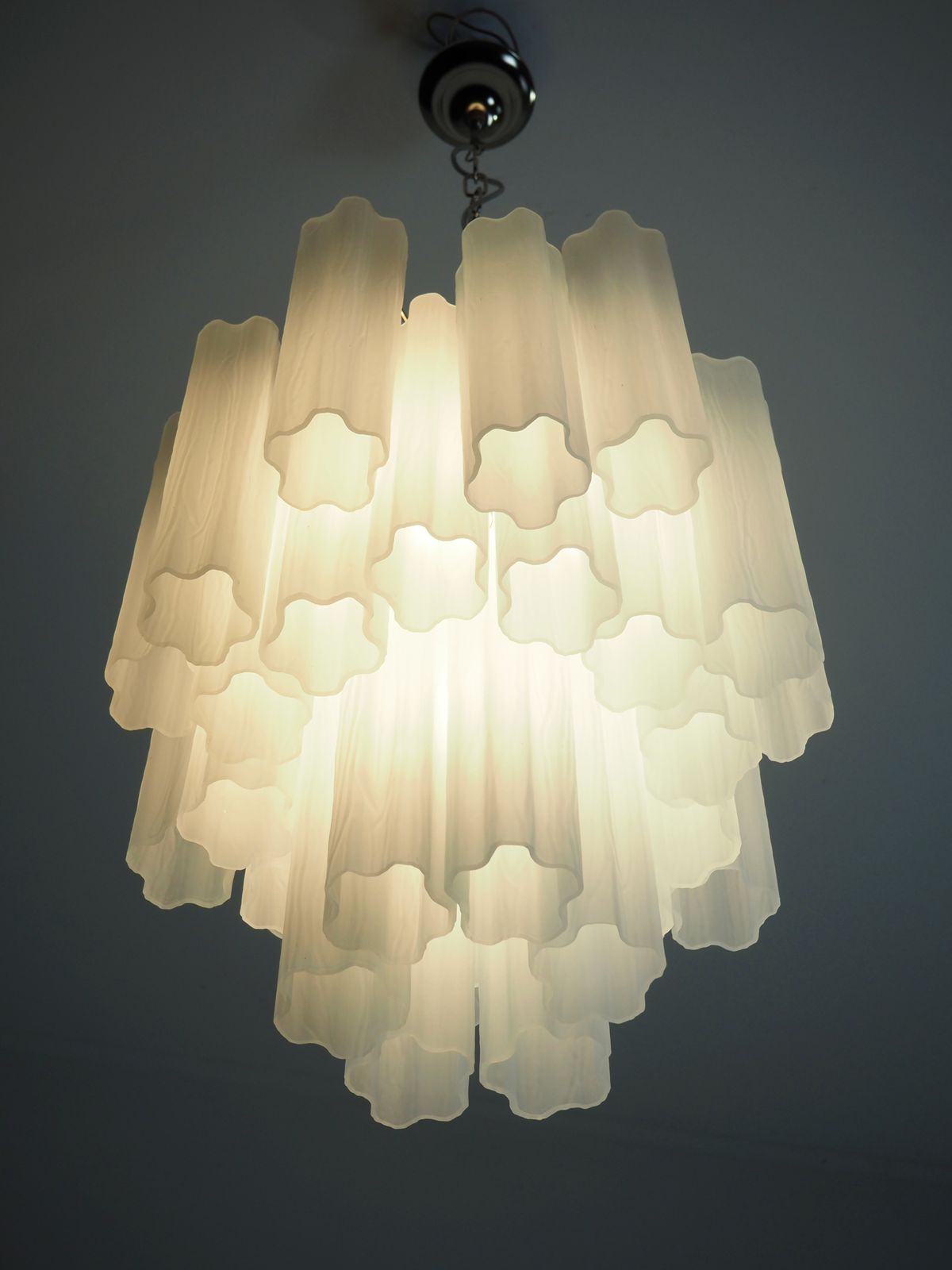 Fantastic Glass Tube Chandelier   30 Etched Glass Tube photo buy
