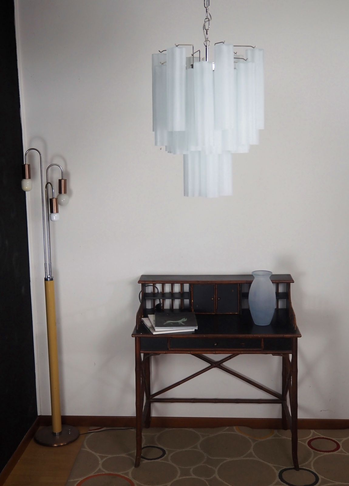 photo furniture Fantastic Glass Tube Chandelier   30 Etched Glass Tube