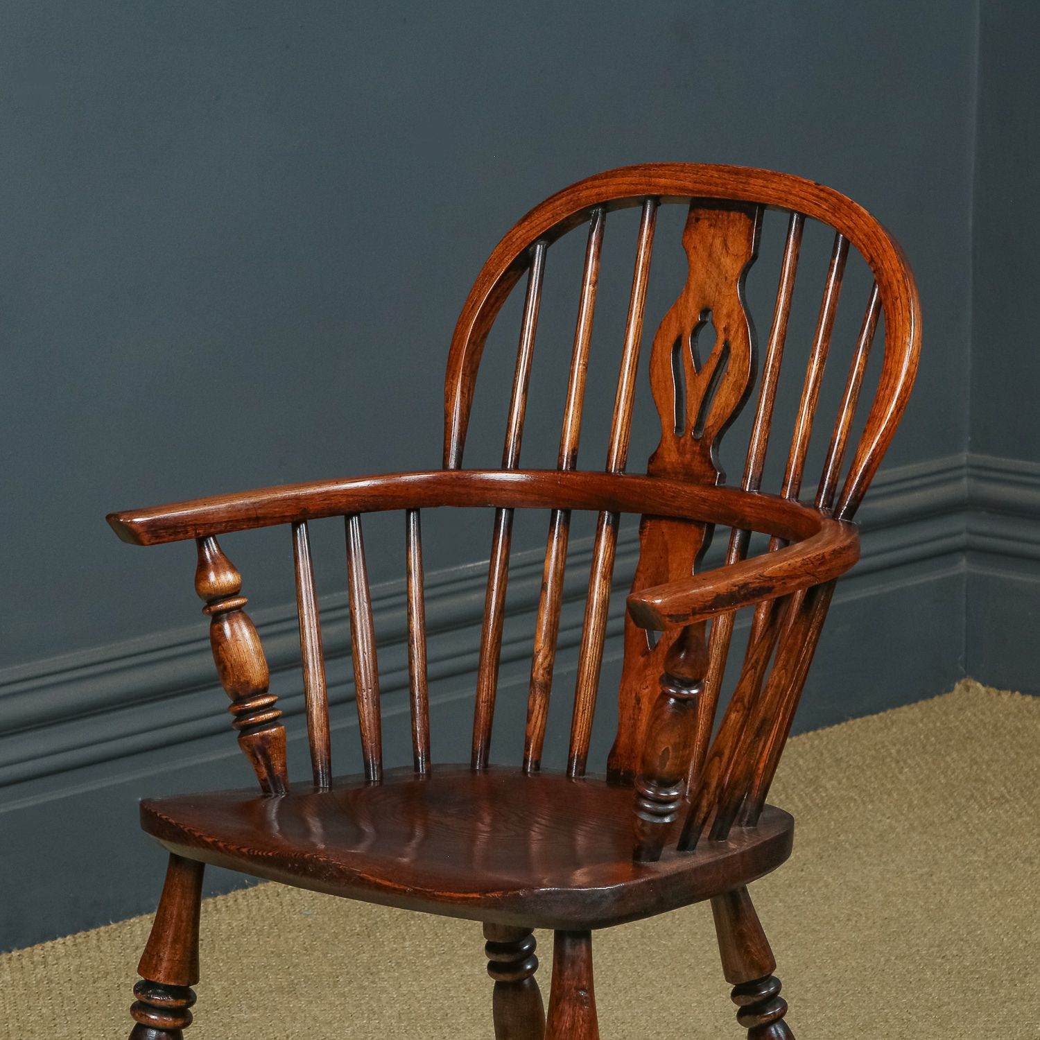 Set Of 12 Twelve Victorian Ash & Elm Windsor Stick & Hoop Back Kitchen Dining Chairs (Circa 1870 – 1930) photo vintage