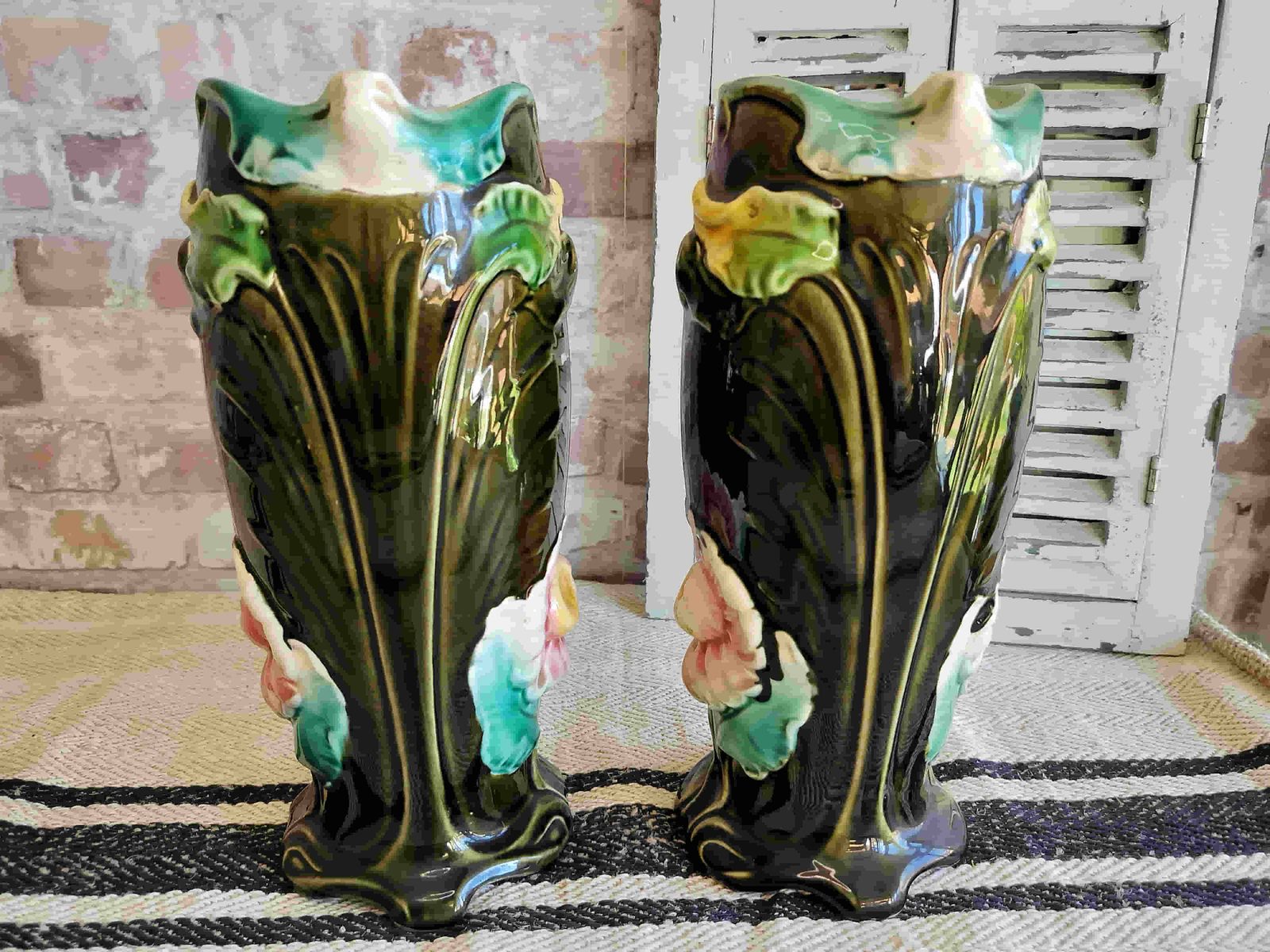 Two Gustav De Bruyn French Art Nouveau Vases photo furniture