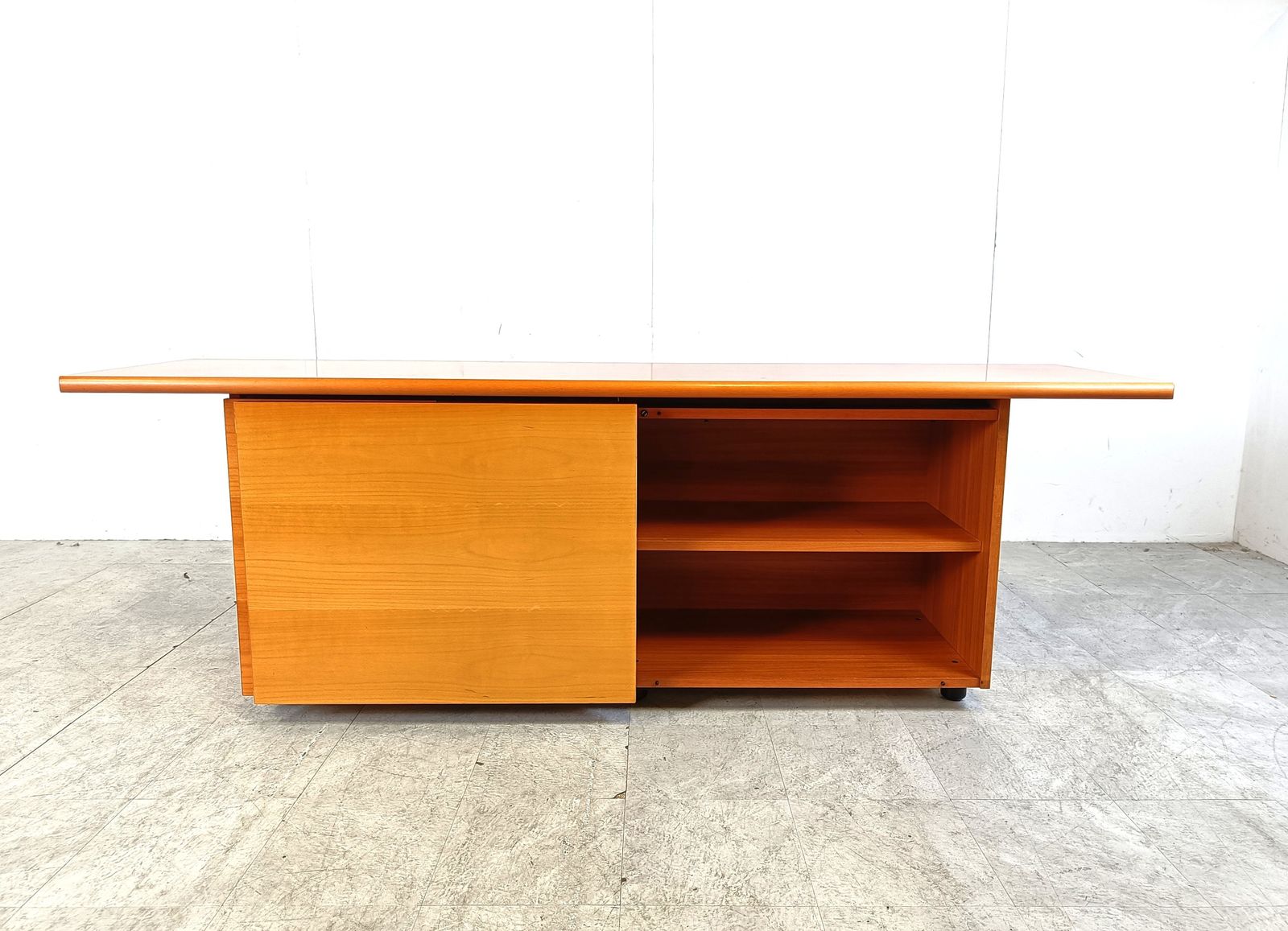 Italian Wooden Sideboard With Sliding Doors, 1990s photo vintage