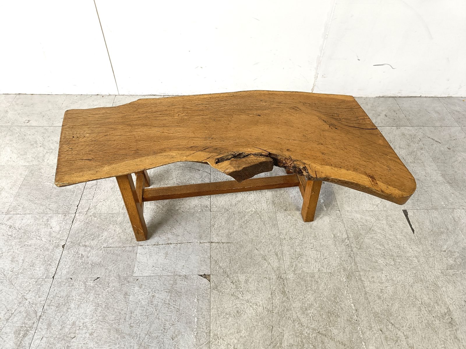 Vintage Wooden Brutalist Coffee Table, 1960s