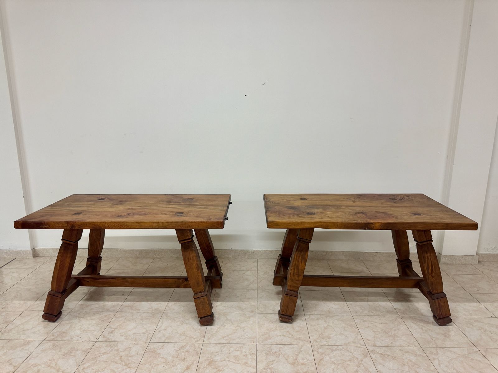 Pair Of Italian Brutalist Hall Side Tables photo Furniture