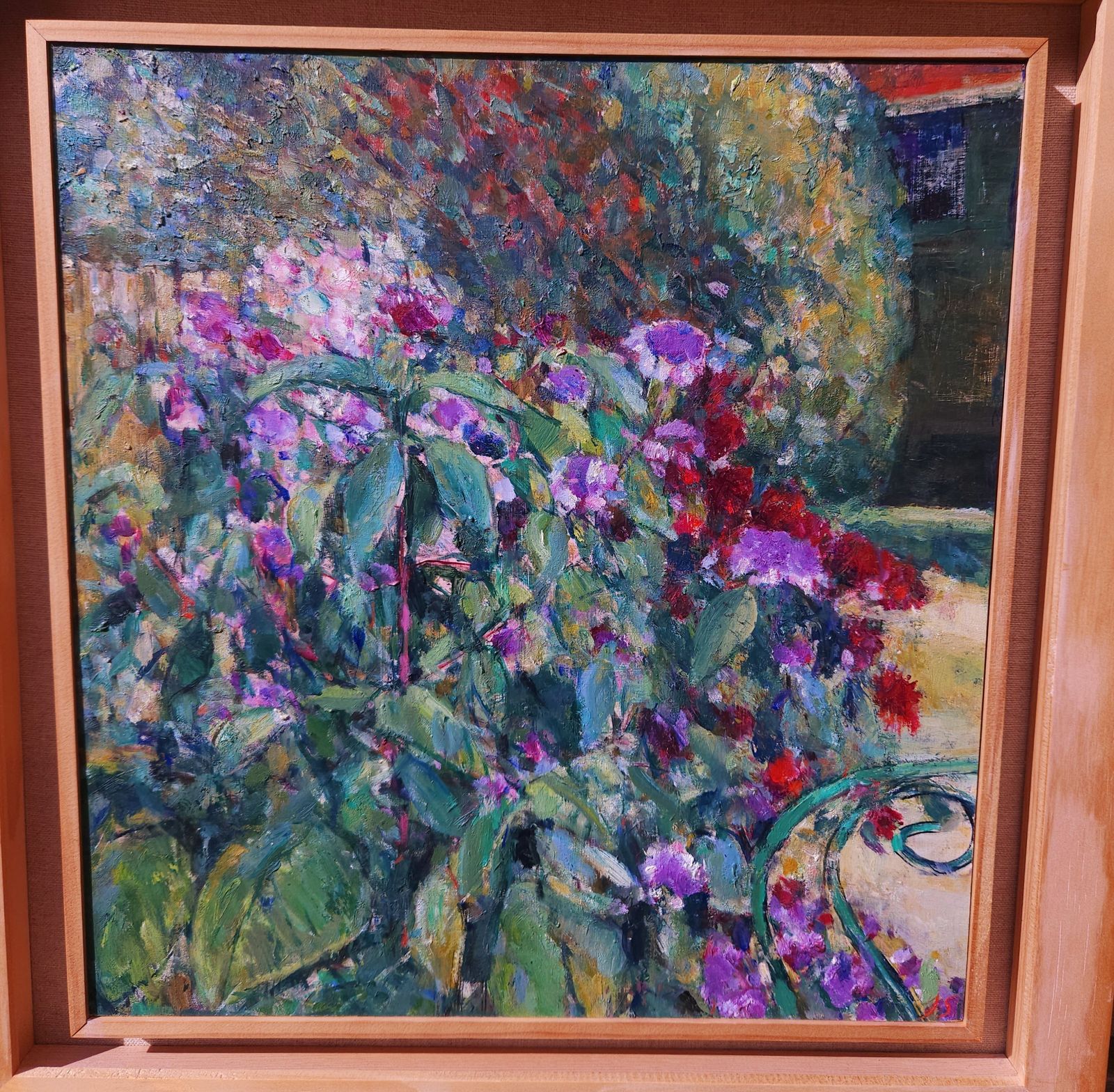 Framed Oil On Board Of Colourful Summer Garden By Suffolk Artist John Sergeant photo 199.0