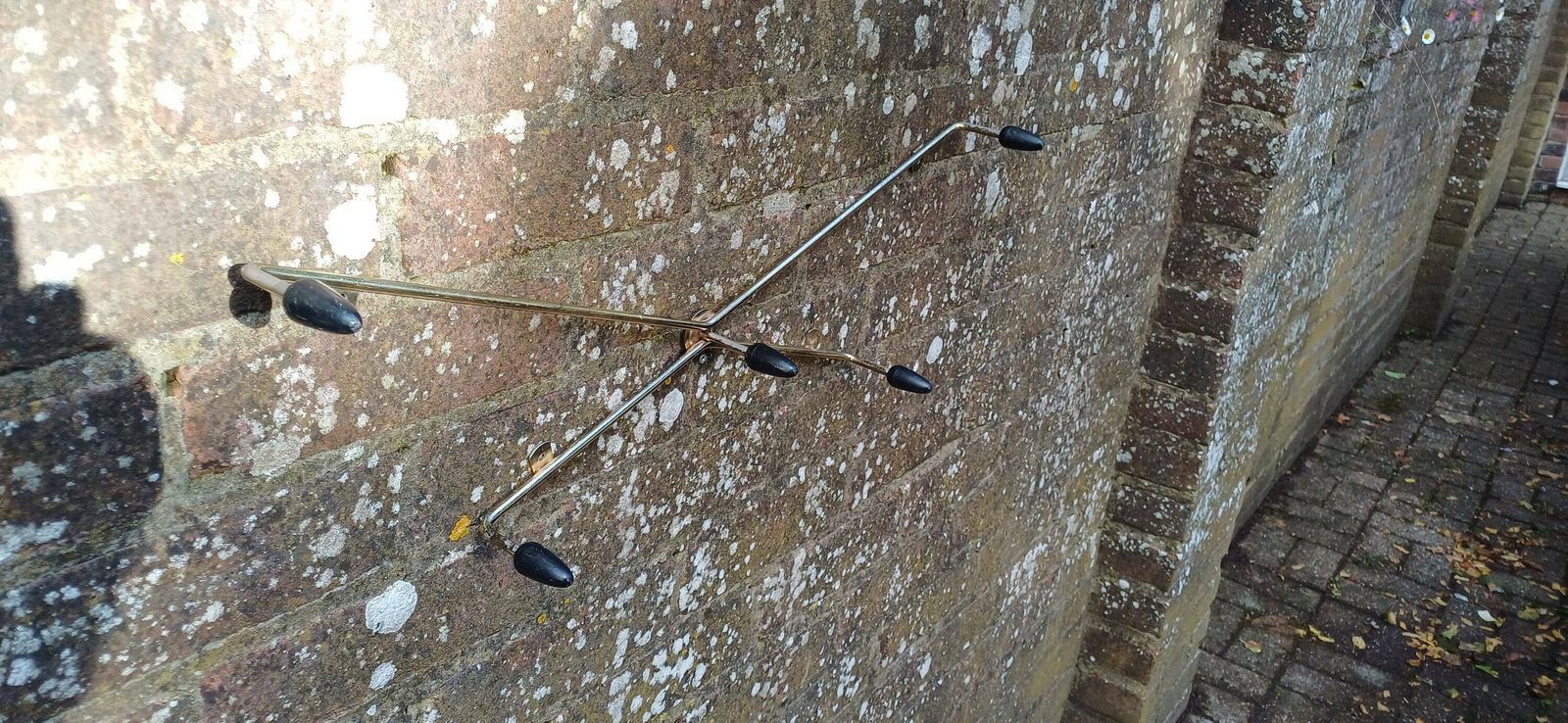 Vintage Retro 60s Coat Hooks Metal And Plastic Gold And Black. photo buy