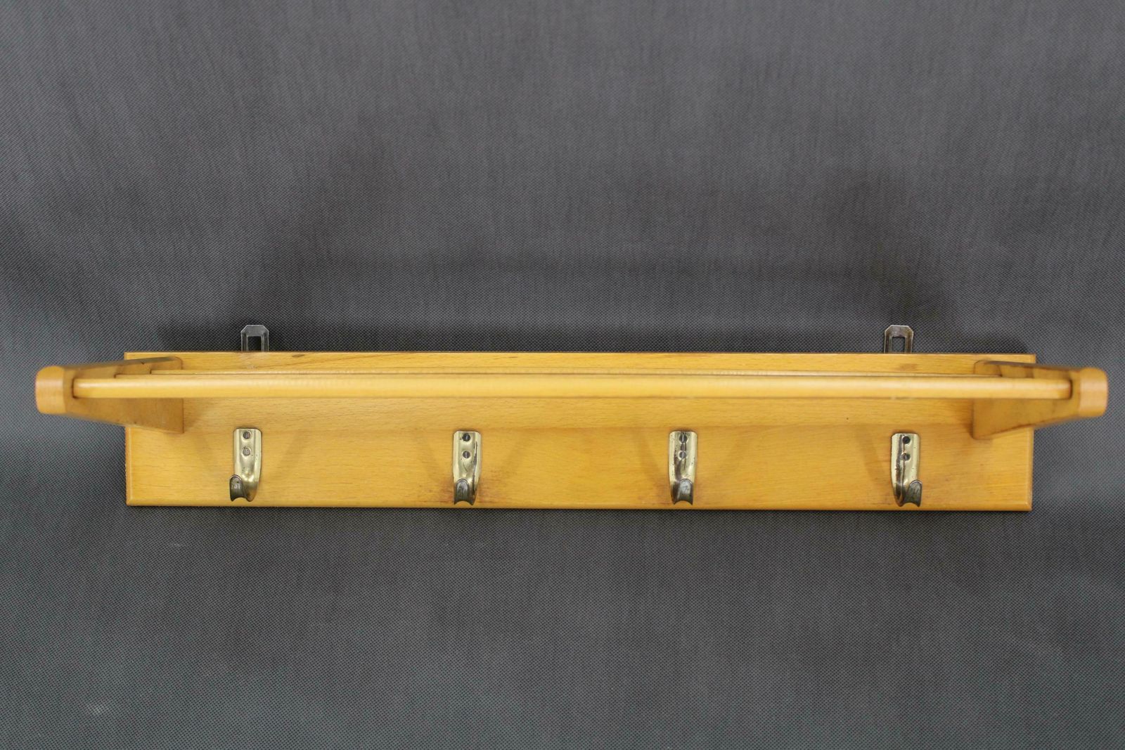 1960s Pair Of Mid Century Wooden Wall Hangers, Czechoslovakia photo vinterior