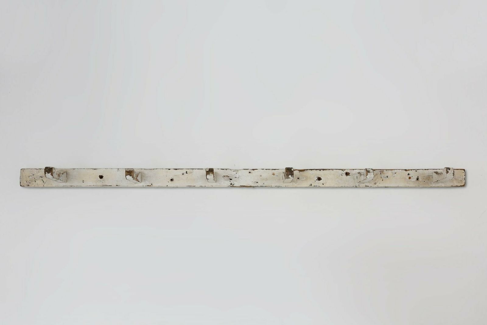 Industrial White Wall Mounted Coat Rack In Wood, Belgium, 1920s photo Furniture
