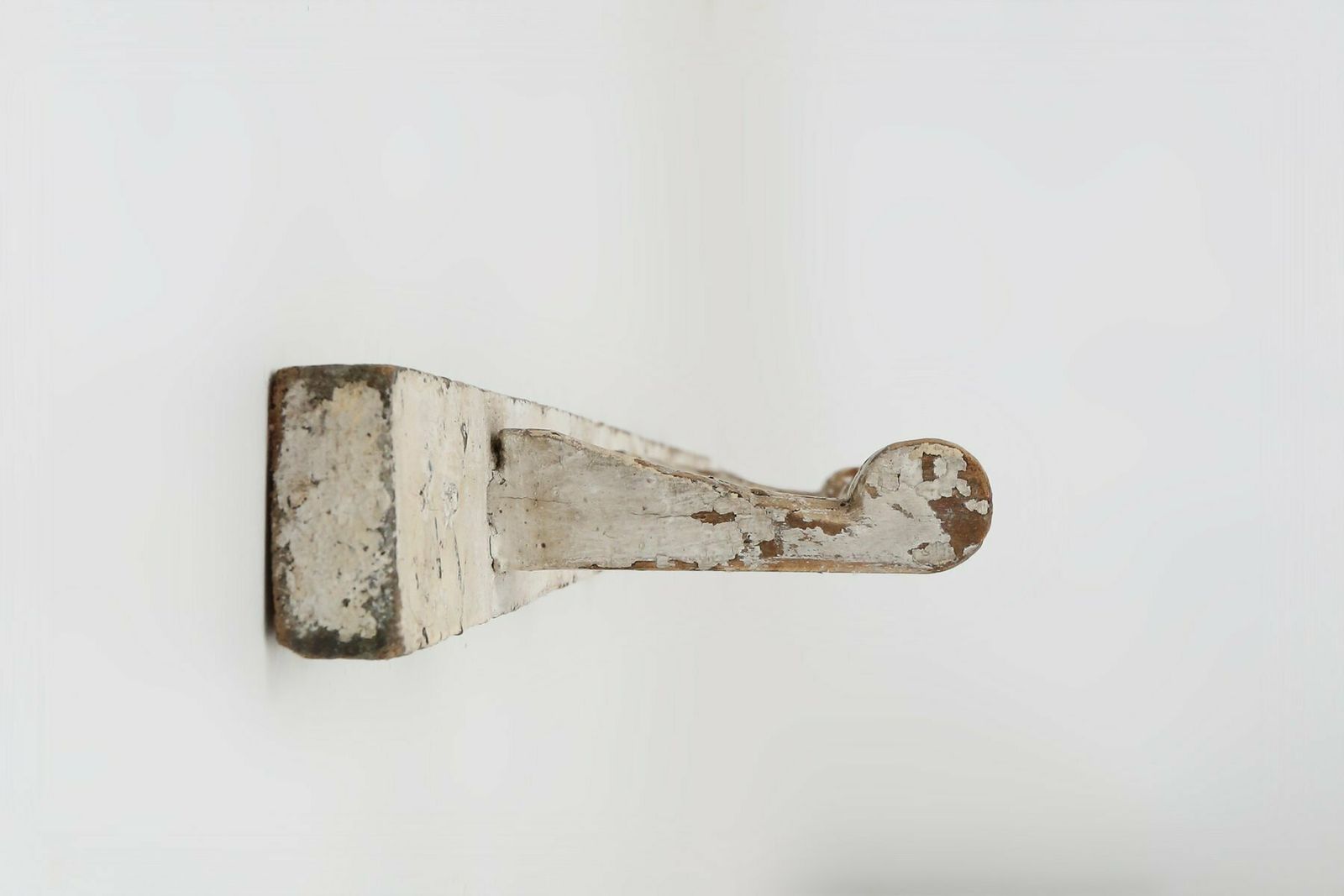 Industrial White Wall Mounted Coat Rack In Wood, Belgium, 1920s photo 762.0