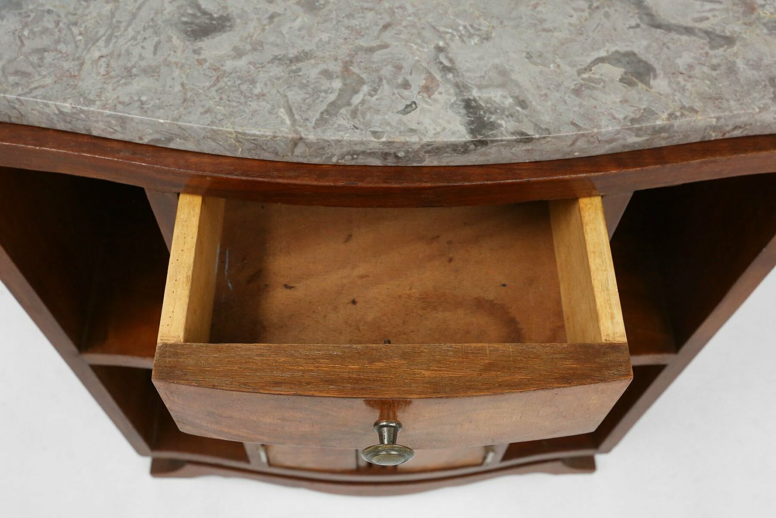 photo furniture Art Deco Cabinet In Wood With Marble Top, France, 1930s
