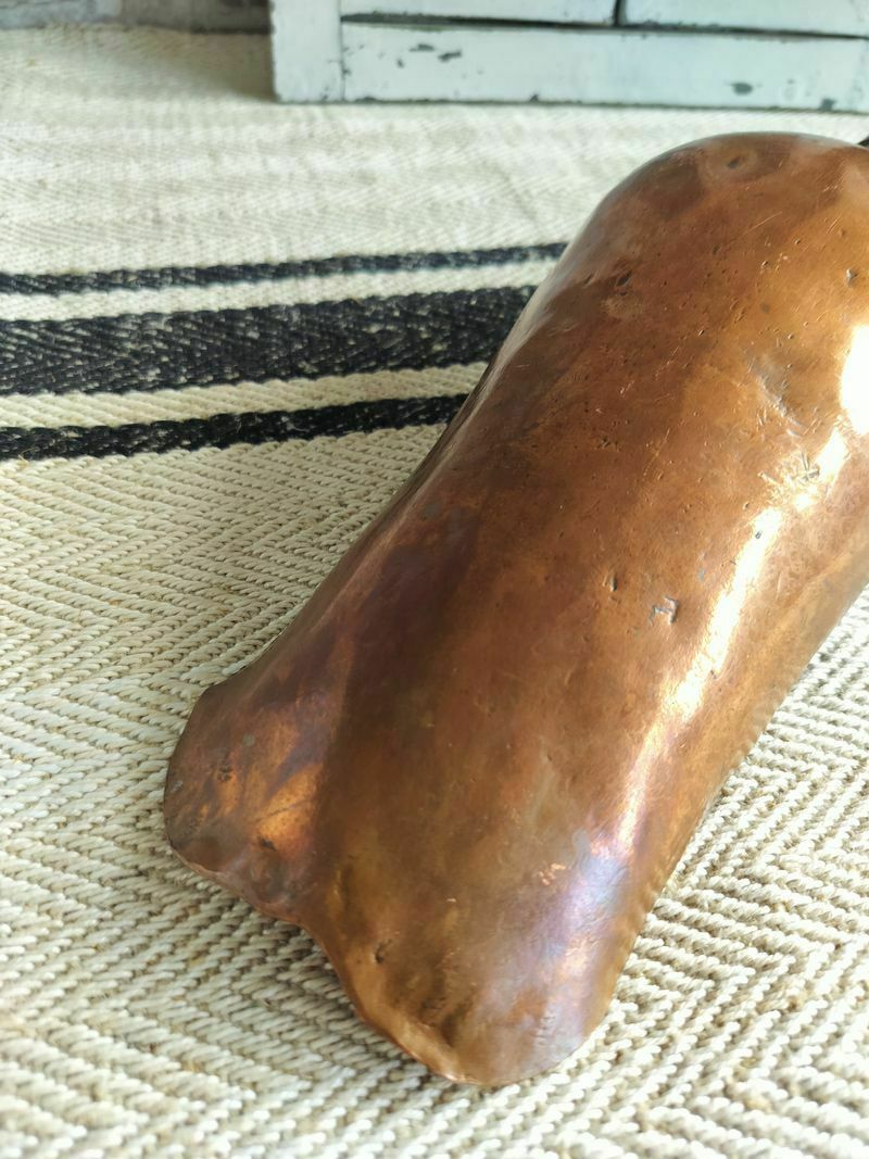 Antique French Copper Scoop With Wooden Handle photo vinterior